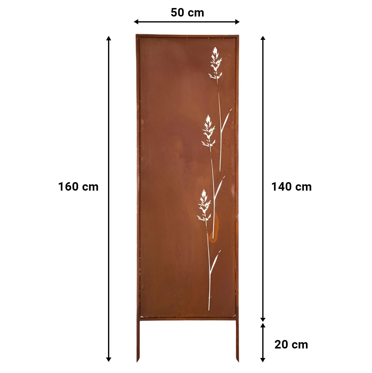 Pannello Rustico Per Recinzione Kapaga Paravento Da Giardino In Metallo Effetto Ruggine - 2 Pezzi, 160x50 Cm, Antivento, Nuovo Decorazione Giardino Metallo Kapaga