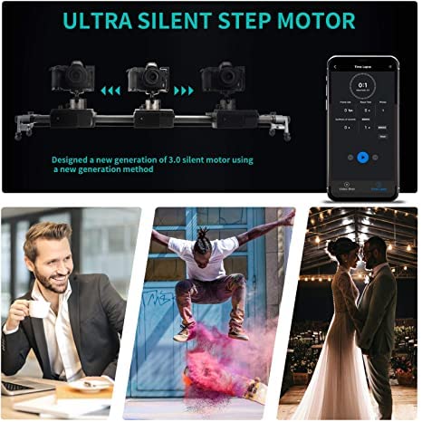 Caméra Motorisé Slider Camera 80cm avec Contrôle par Application en Fibre de Carbone, Compatible avec Stabilisateur Ronin S et RS2 et stabilisateur Zhiyun