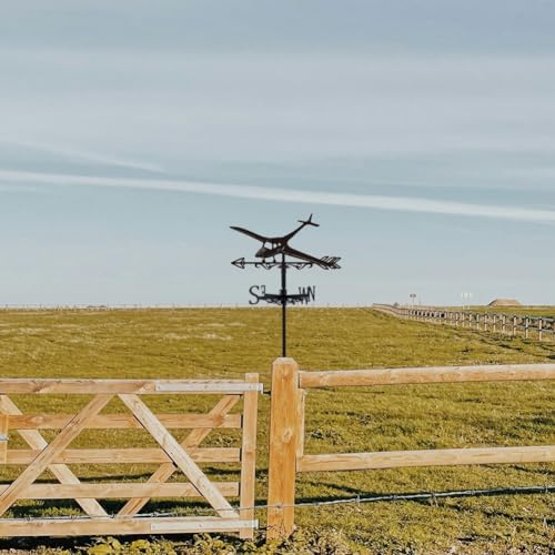 SUPERDANT Segelflugzeug Wetterhahn Metall Windrichtungsanzeiger Messinstrumente Dachmontage Wetterschmuck Wetterfahne Für Outdoor Garten Farm Hinterhof Pavillon Scheune Kunstdekor Geschenke