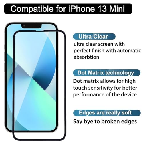 Image of Premium Tempered Glass Screen Protector with Camera Lens Protector for iPhone 13 Mini - Ultra-Clear, Anti-Scratch, Easy Installation
