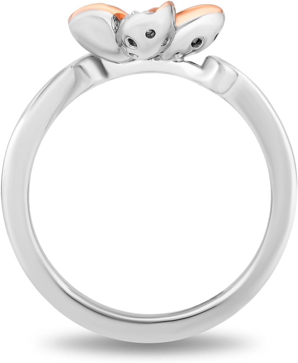 Jewelili Enchanted Disney Fine Jewelry 14K Rose Gold over Sterling Silver with 1/10 CTTW Diamond Moana Ring