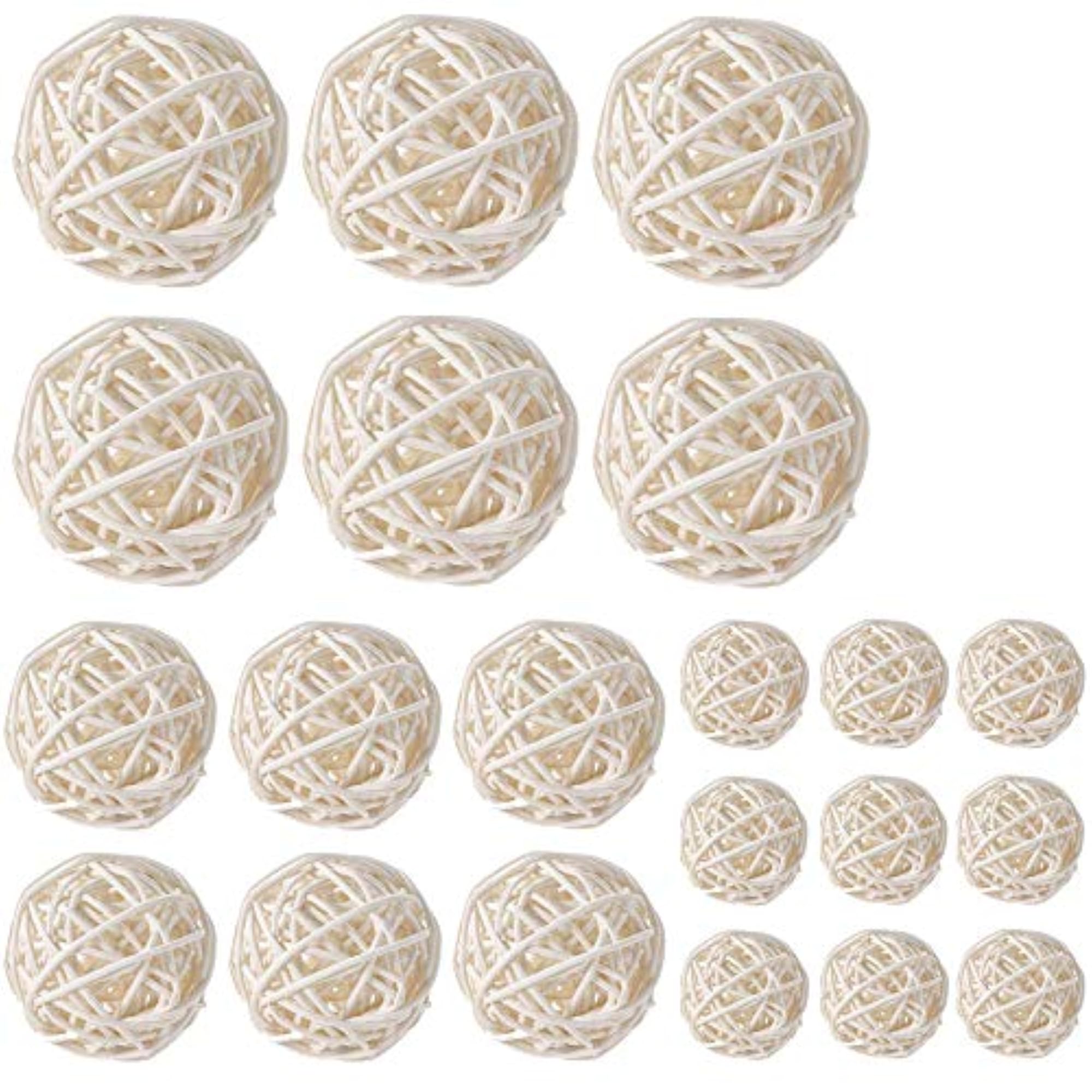 Wicker Rattan Balls Decorative Crafts Set