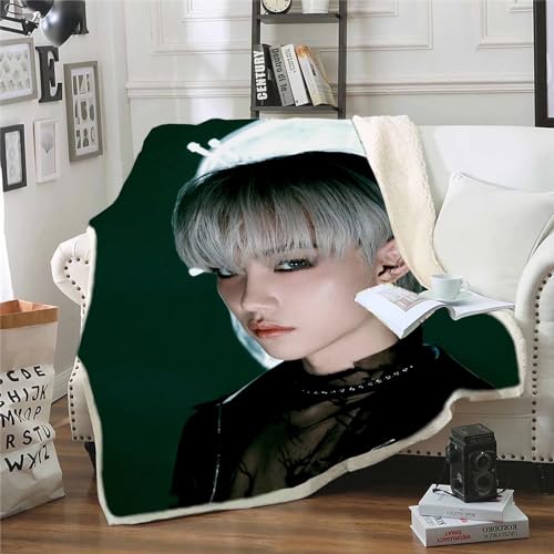 YJYP Flannel Blanket Felix Hyunjin Throw Blanket Sofa Couch Blanket Tapestry Home Deco