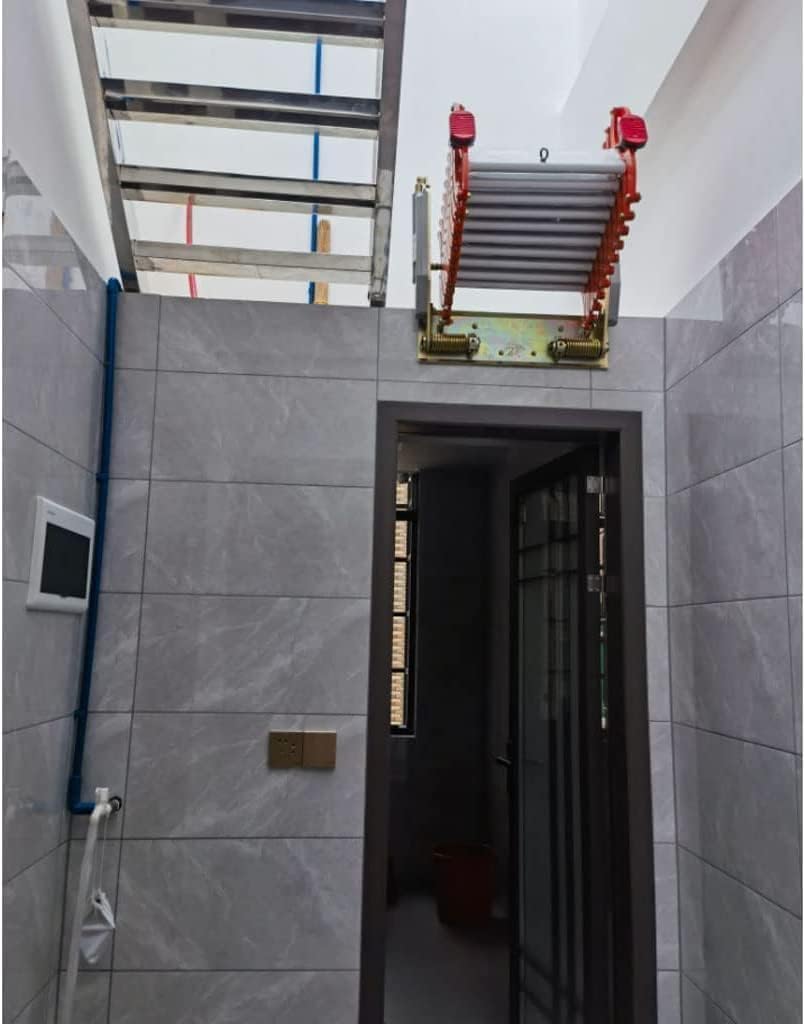 EYPKPL An der Wand montierte Dachbodentreppe. Home Dachboden-Loft-Treppe. rutschfeste Stufen. Loft-Leiter. Ausziehbare Dachboden-Leiter. Zusammenklappbare Leiter