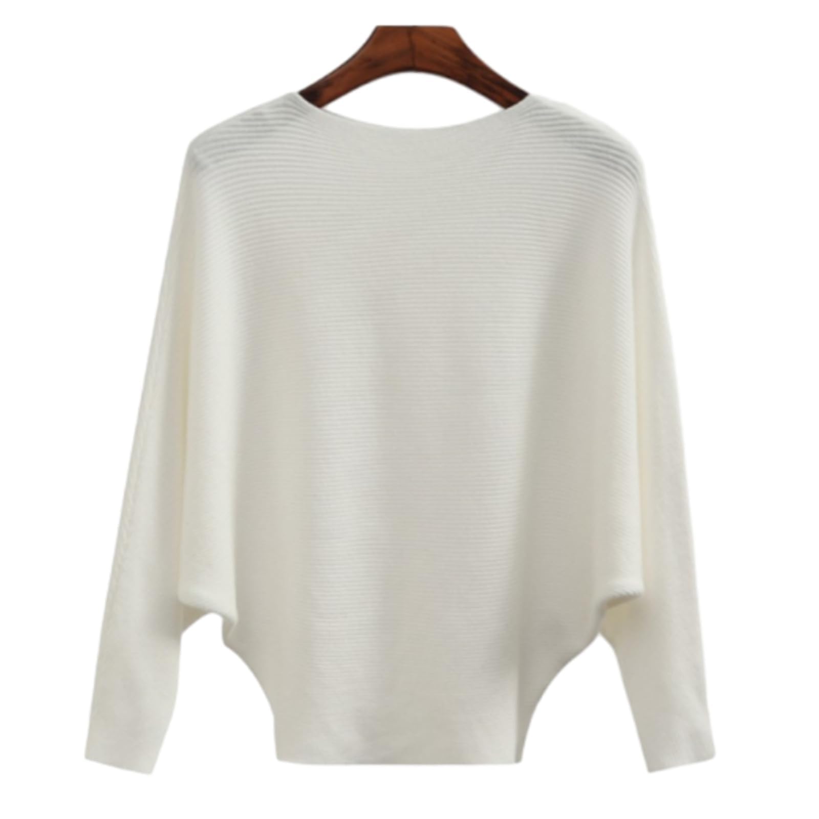 Womens Boat Neck Batwing Sleeves Dolman Knitted Sweaters and Pullovers Tops Bat Wing Knitted Pullover