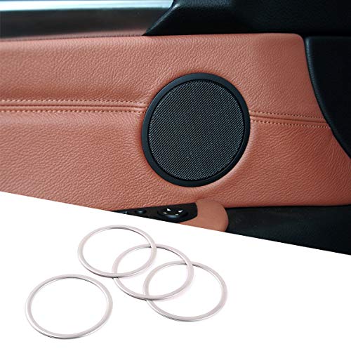 LLKUANG Stainless Steel Car Door Speaker Ring Cover Trim for BMW X5 X6 E70 E71 2008-2013