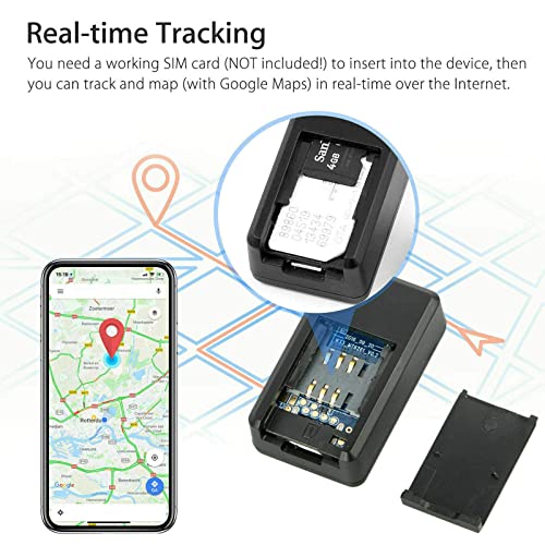GPS Tracker for Vehicles, GPS Tracker Car, Mini Magnetic GPS Real Time Car Locator, Long Standby SIM GPS Tracker for Vehicle/Car/Person 【Full USA Coverage】