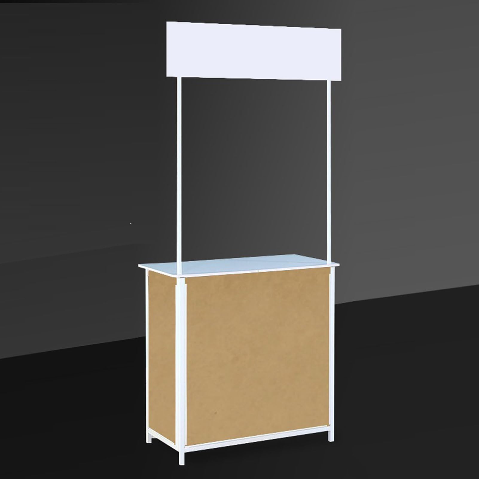 DUANHOZ Foldable Portable Trade Show Display Counter with Carrying Bag - Pop Up Podium Exhibit Table for Events Market Tasting Stand Advertising Holder Easy Setup