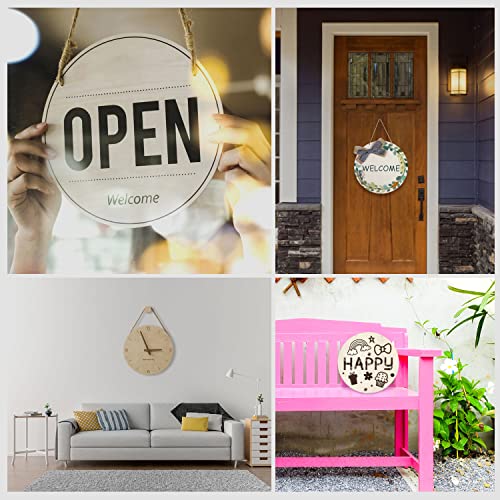 12Pcs Wood Circles For Crafts 12Inch Unfinished Blank Round Wooden Slices Easter Ornaments Home Decorations Diy Cutouts Welcome Door Decors Signs Red Black Plaid Burlap Ribbon Rustic Jute Rope Strings #TOP6