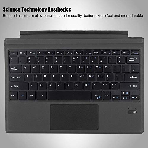 ASHATA Tastiera Bluetooth, Tastiera Multifunzione a Tastiera Ultrasottile Magnetica Senza Fili, Tastiera Wireless Portatile per Surface Pro3 / Pro4 / Pro5 Tablet PC Nero