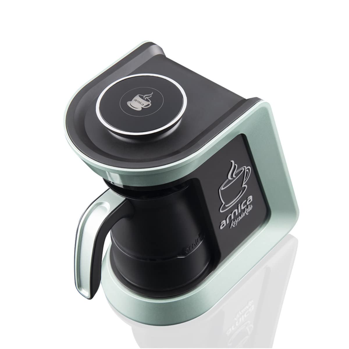 arnica Köpüklü-Türkische Mokka Kaffeemaschine - 650W Edelstahl Kaffeekocher für Türkischen Kaffee - 4 Tassen 300ml - Überlaufschutz Ein-Klick-Bedienung