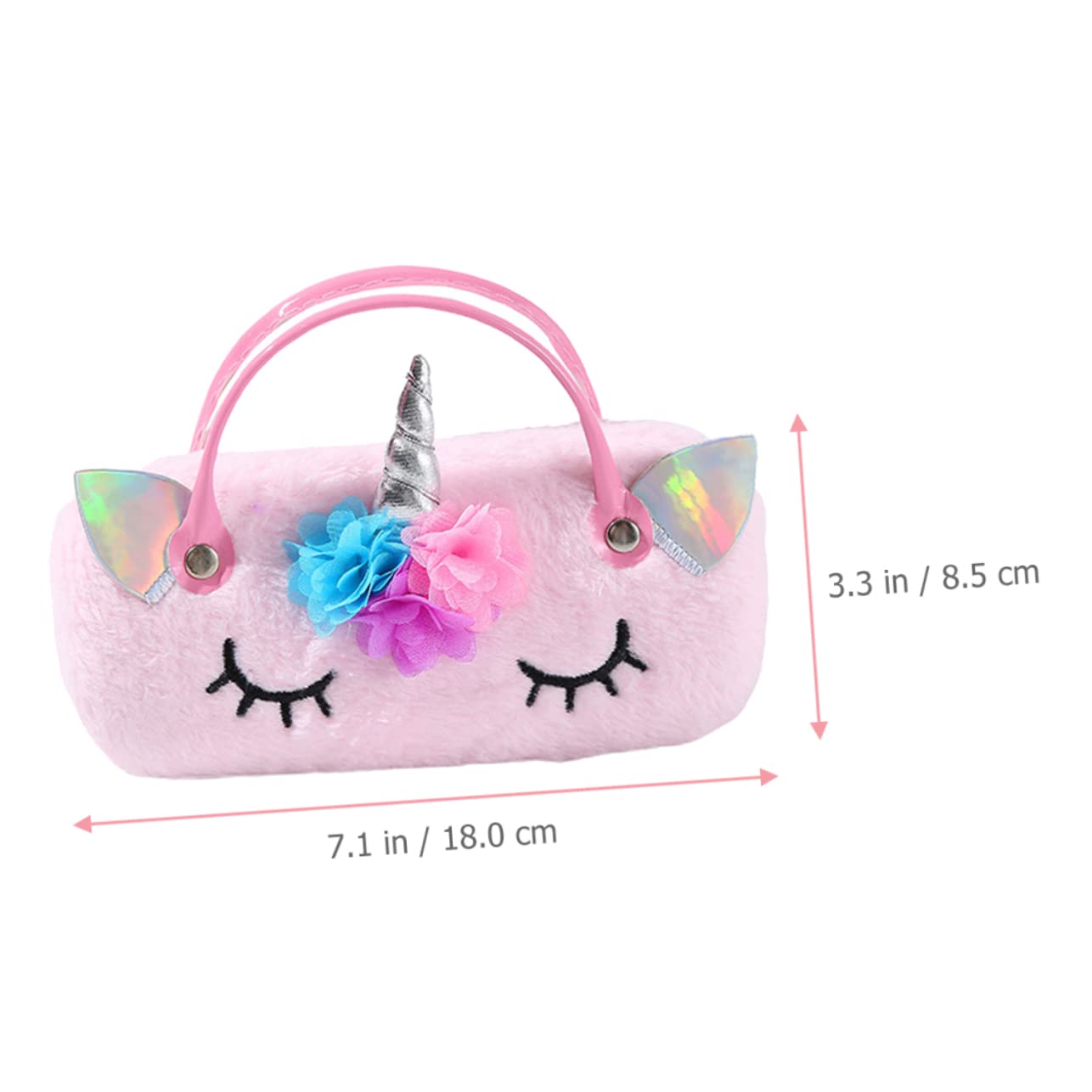 tragbare Brillentasche Einhorn Brillenetui Aufbewahrung von Sonnenbrillen tragbares brillenetui kinder brillenetui brillen case Handbrillenetui Sonnenbrillenetui Plüsch Rosa