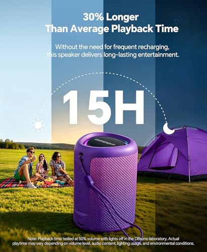 Image of Portable Bluetooth Speaker Beach Essentials: IPX5 Waterproof for Outdoor /Powerful HD Sound /Dynamic Light /All Day Playtime /Wireless BT 5.3 /TWS Pairing, Travel|Camping|Pool Accessorie, School Supplies