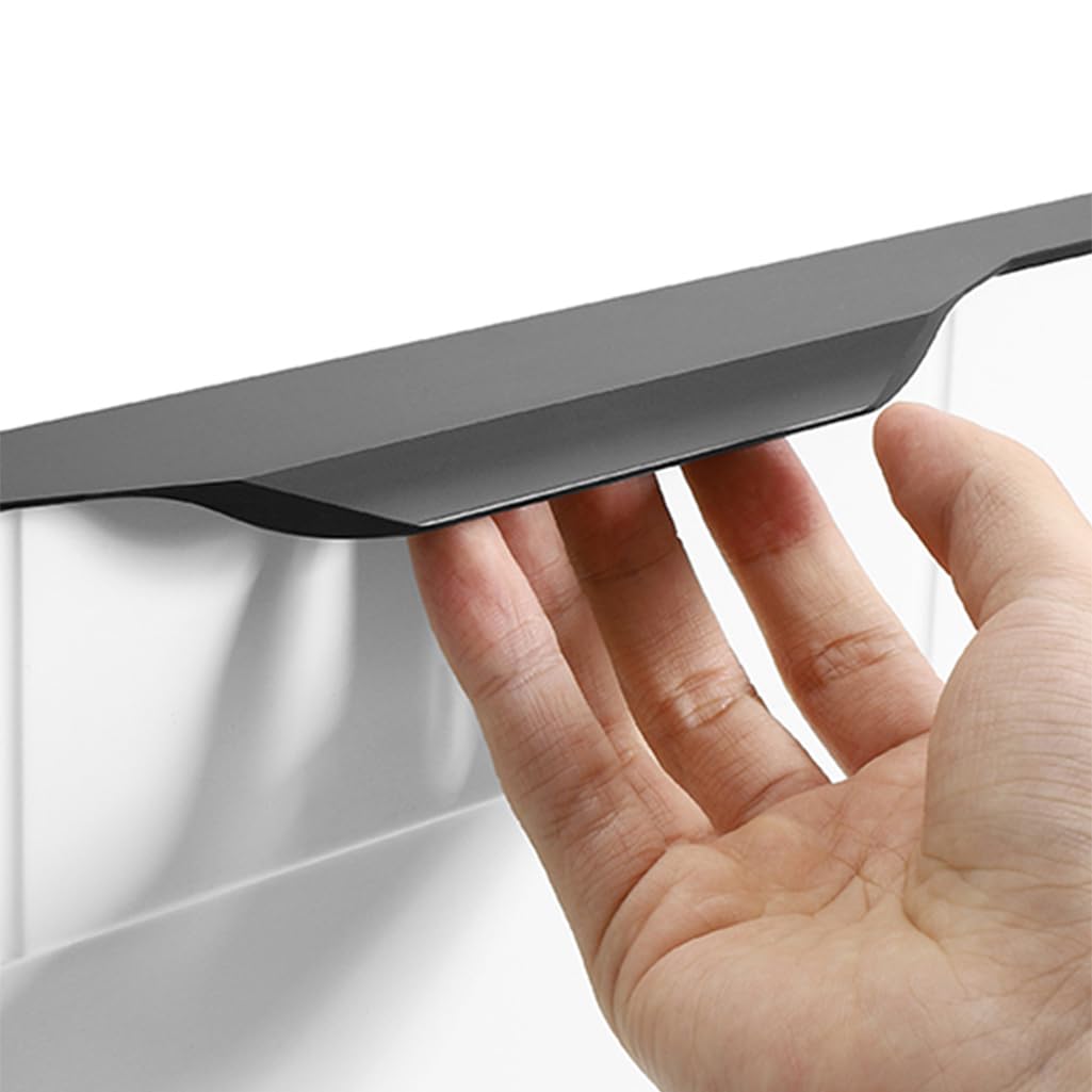 Uchwyt szuflady 2 szt. Uchwytów na kciuki ze stopu aluminium, ukryte niewidoczne uchwyty do szaf do nauki w sypialni i łazience(Gray,Length 350mm)