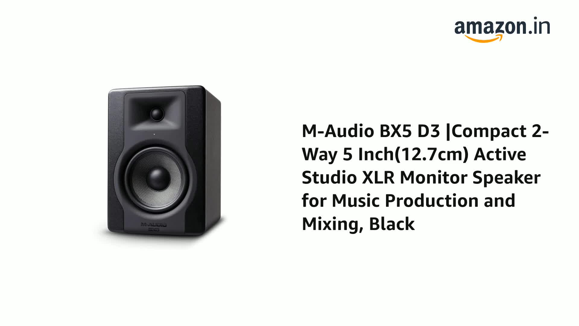 M-Audio BX5 D3 |Compact 2-Way 5 Inch(12.7cm) Active Studio Monitor