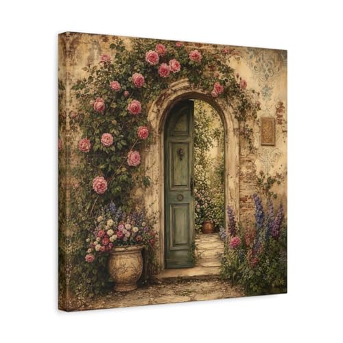 Tableau Nature Garden Archway vintage pour salon 40x40 cm