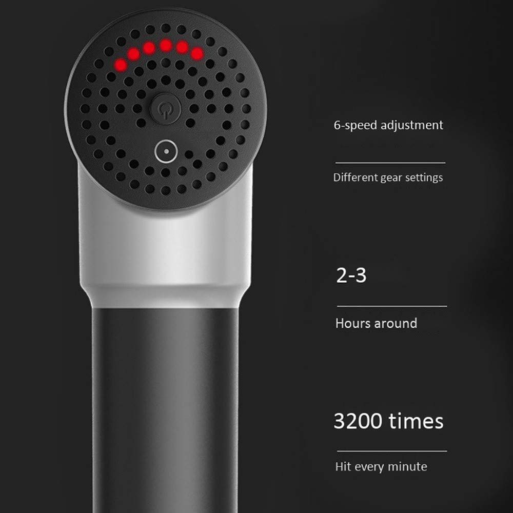 Pistola De Masaje Fascia Masajeador Muscular Handheld Tejido Profundo y Massager del músculo, percusión Masaje Dispositivo Que disponga de Quiet Glide,4 Cabezas de Masaje