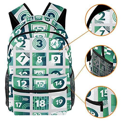 Sac à dos de voyage campus vert abstrait avec porte-bouteille - 3