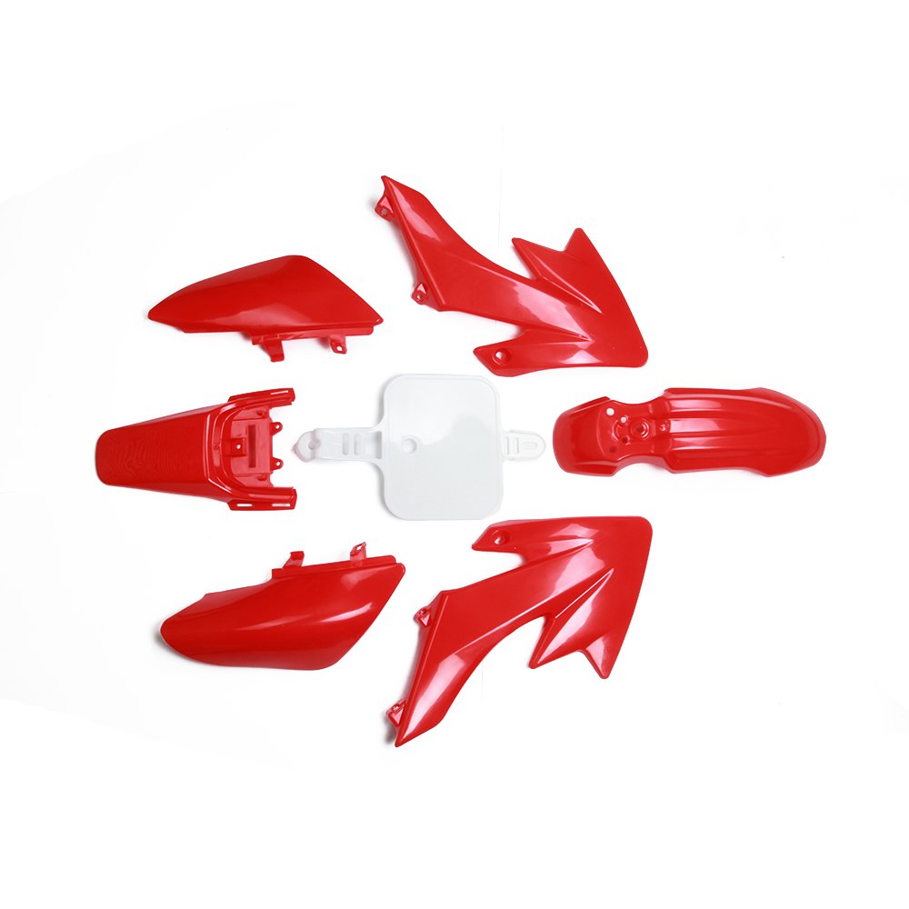 Xin Kit de carénage de moto en plastique ABS pour Honda XR50 CRF50 chinoise 50cc 70cc 90cc 110cc 125cc 140cc 150cc 160cc - Moto hors-route (rouge et blanc)