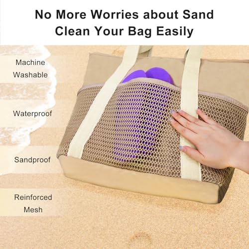 Bolso de Playa Impermeable con Cierre y Malla miniatura 6