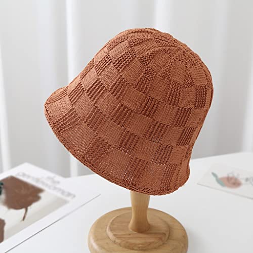 Chapeau de pêcheur tressé d'été bob protection UV femme beige taille 54-58 cm