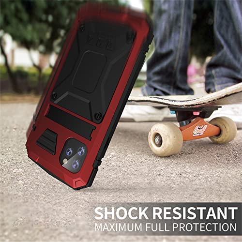 Coque métal iPhone 11 Pro rouge antichoc intégrale 360 avec protège-écran - 7