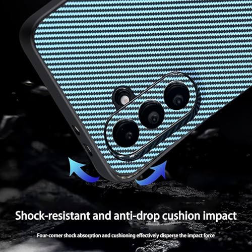 Image of DIZORO Carbon Fiber Case for Samsung Galaxy A36 5g Fusion 5g Smooth Touch Rubber Phone Cases Non-Slip, Camera Protection Fingerprint Resistant Full Body Protective Shockproof Back Cover - Sierra Blue