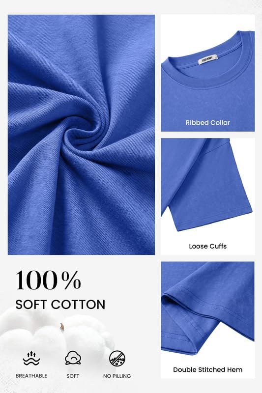 COOFANDY Men's Cotton T-Shirts Oversized Shirt Short Sleeves Streetwear Loose Fit Summer Tee Tops Washed Basic Unisex Shirts - Image 5