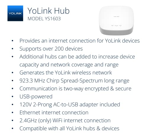 Image of YoLink LoRa Smart Vibration Sensor & Hub Starter Kit: Hub & Smart Shock, Glass Break, Tamper, Movement Detector, Generator Running, Email /SMS /Push Alerts, 1 /4 Mile Open Air Range, Alexa, IFTTT