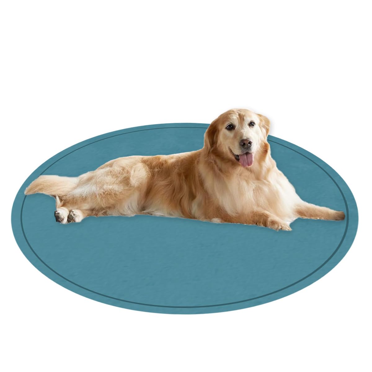Tapis de luxe pour chien lavable grand format beignet bleu douillet 110cm