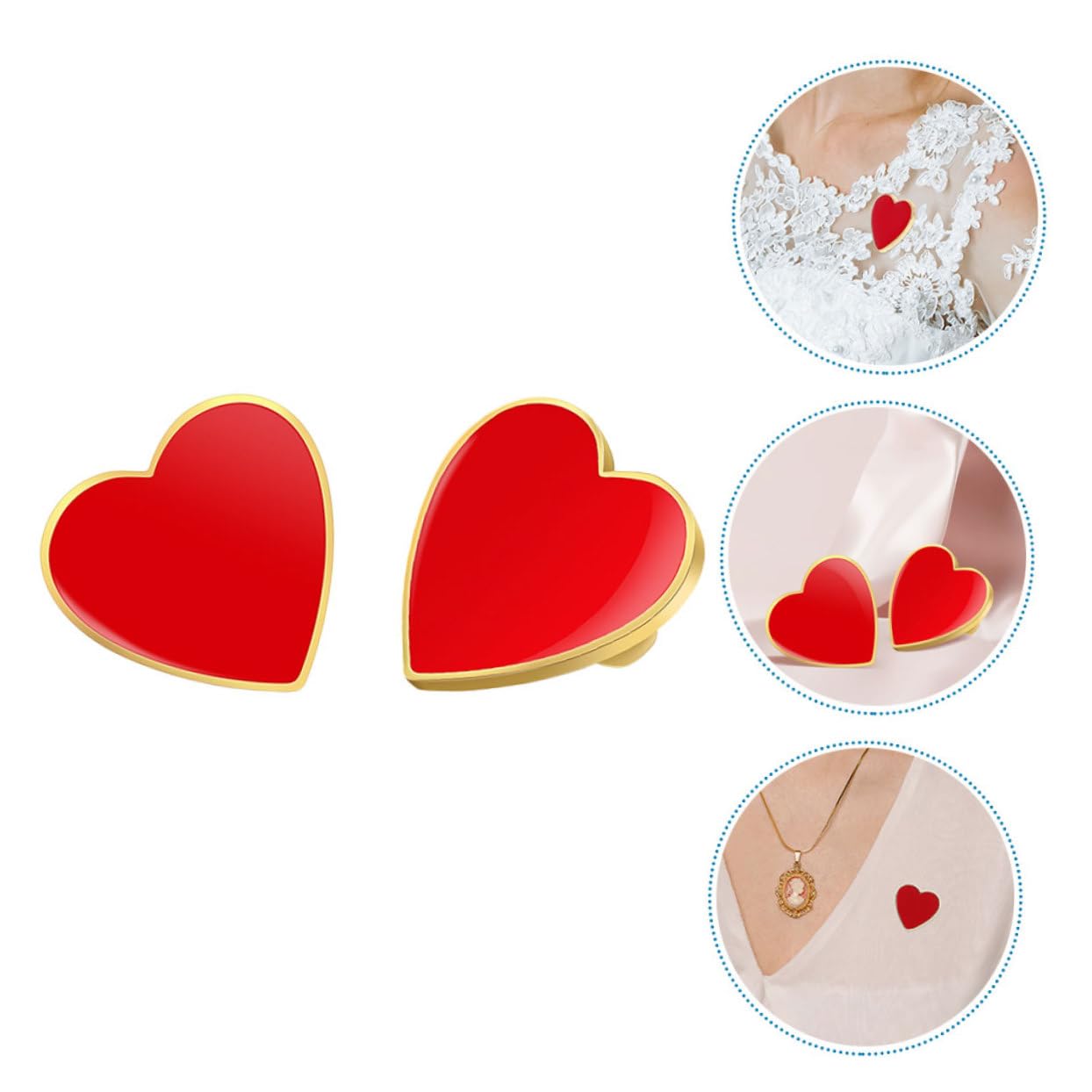 12pcs Brosche Stifte Set romantische Form Dekorative Broschen Hochzeitszeremonie Zinklegierung Herzstillung für Kleidung und Accessoires