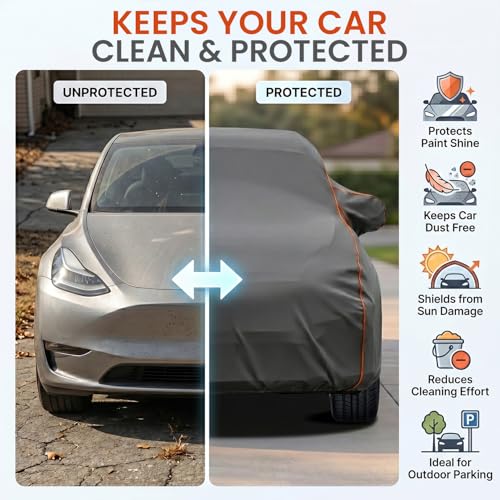 Image of Pivalo Car Cover for Maruti Suzuki Celerio - Fits All Model & Year | 100% Waterproof All-Weather UV & Paint Protection | Premium 3-Layer Fabric | Triple Stitched with Reflective Piping (Grey)