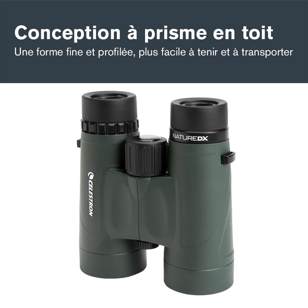 Celestron Nature DX 8x42mm Binoculars Multi-Coated Lens BaK-4 Prism Glass Carry Case Green