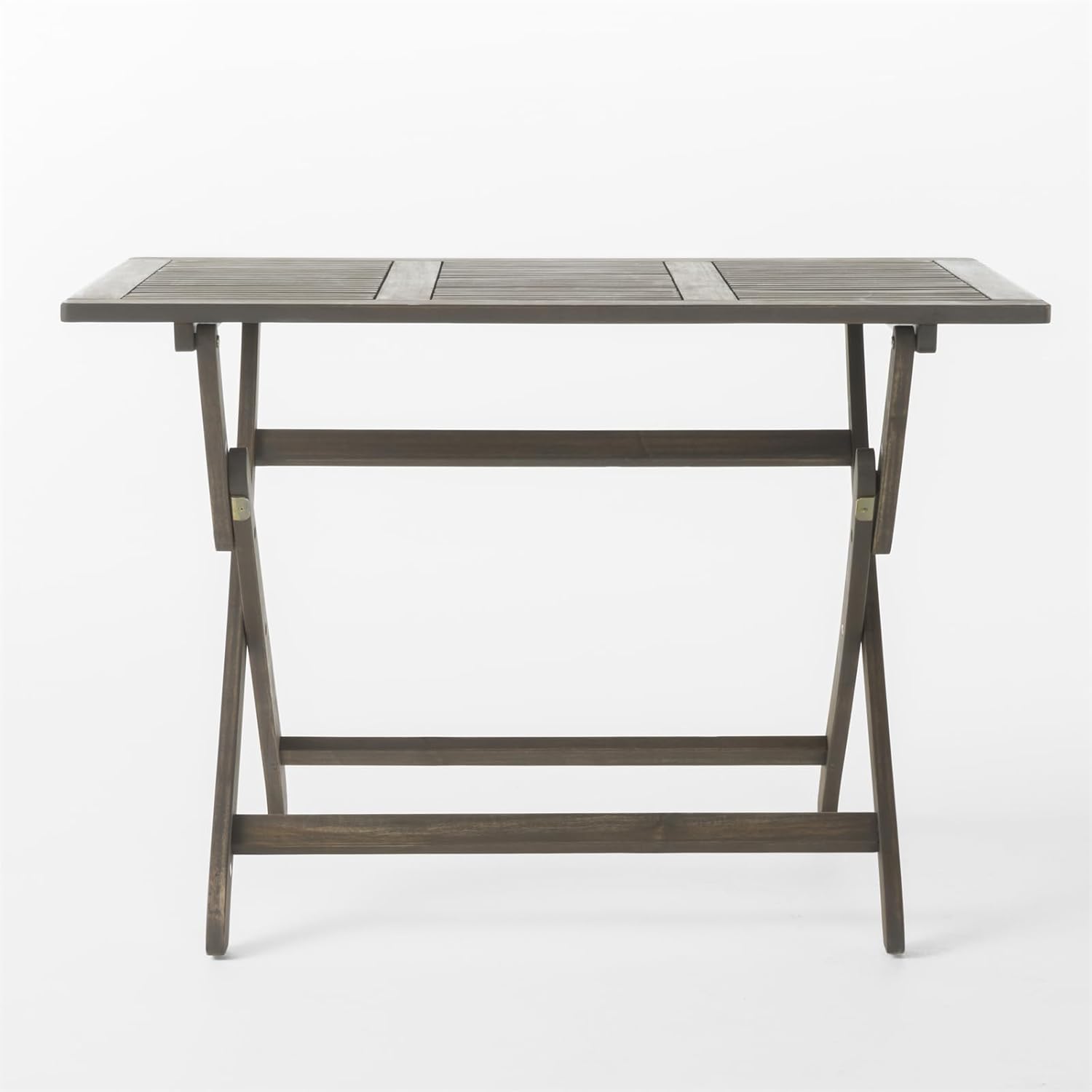 Modern Dining Table, Outdoor Side Table with Foldable Design, Stylish and Durable Desk with Slatted Top, with X Shaped Base Design, Perfect for Garden, Backyard and Patio