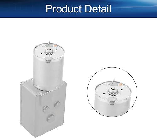 Miniatura 3 de Heyiarbeit Motor de engranaje helicoidal DC de 12 V y 22 RPM de turbina de alto par motor de reducción de velocidad reversible, motor de caja de