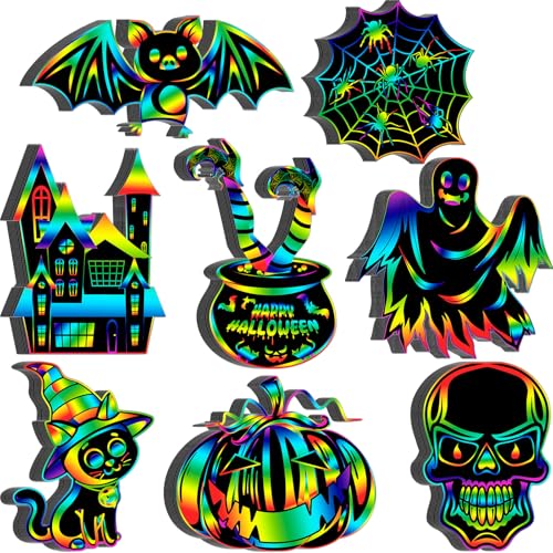 Motipuns 80 Pieces Halloween Craft Kits Kids Halloween Activities Scratch