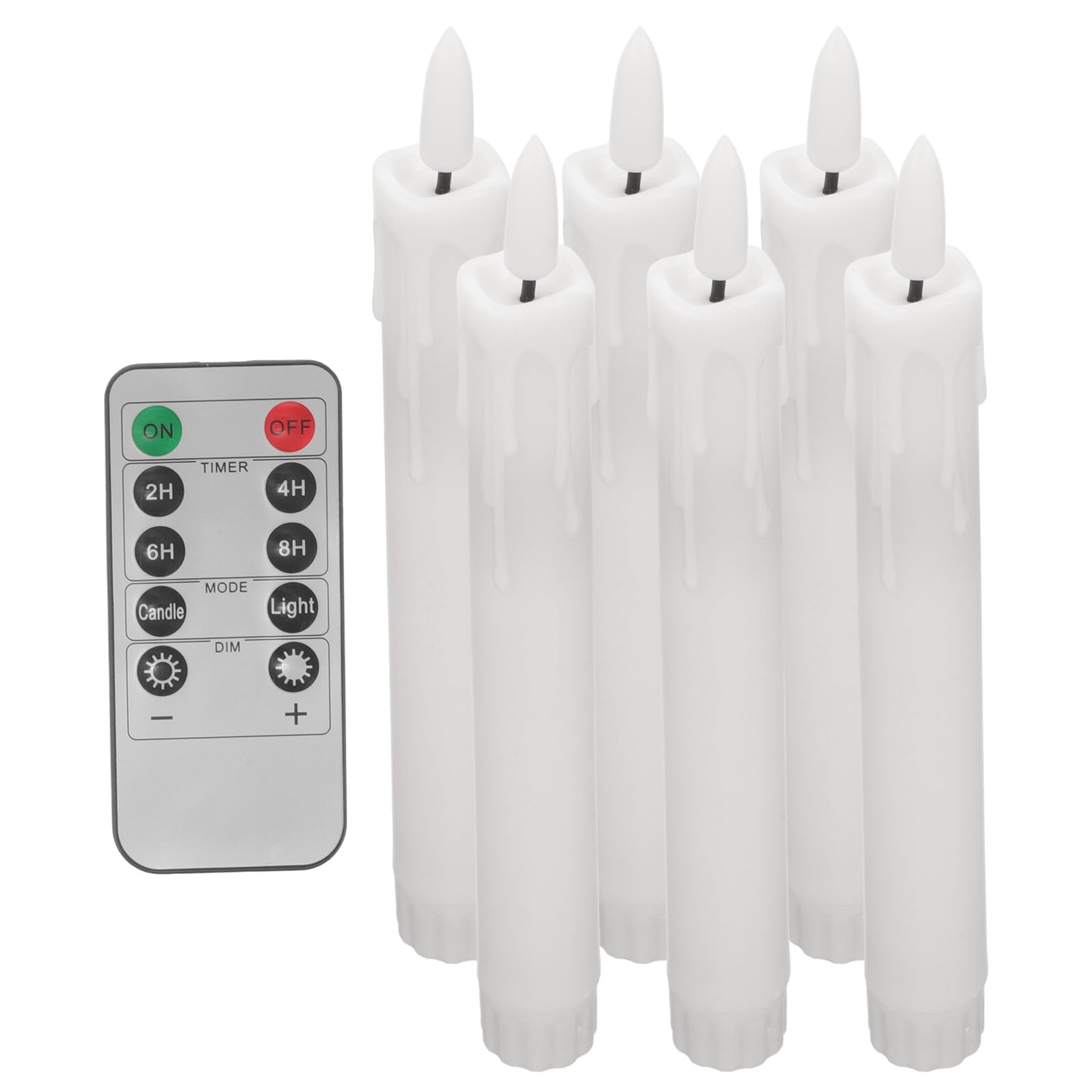 6 Velas a Pilas POPETPOP con Llama Parpadeante y Mando 8