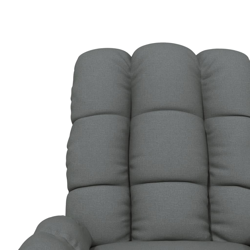 IKAYAA Sillón Masaje Reclinable, Sillón Masaje Eléctrico, Sillon Reclinable Manual, Sillón Relax de deTela, con Prácticos Bolsillo, Gris Oscuro