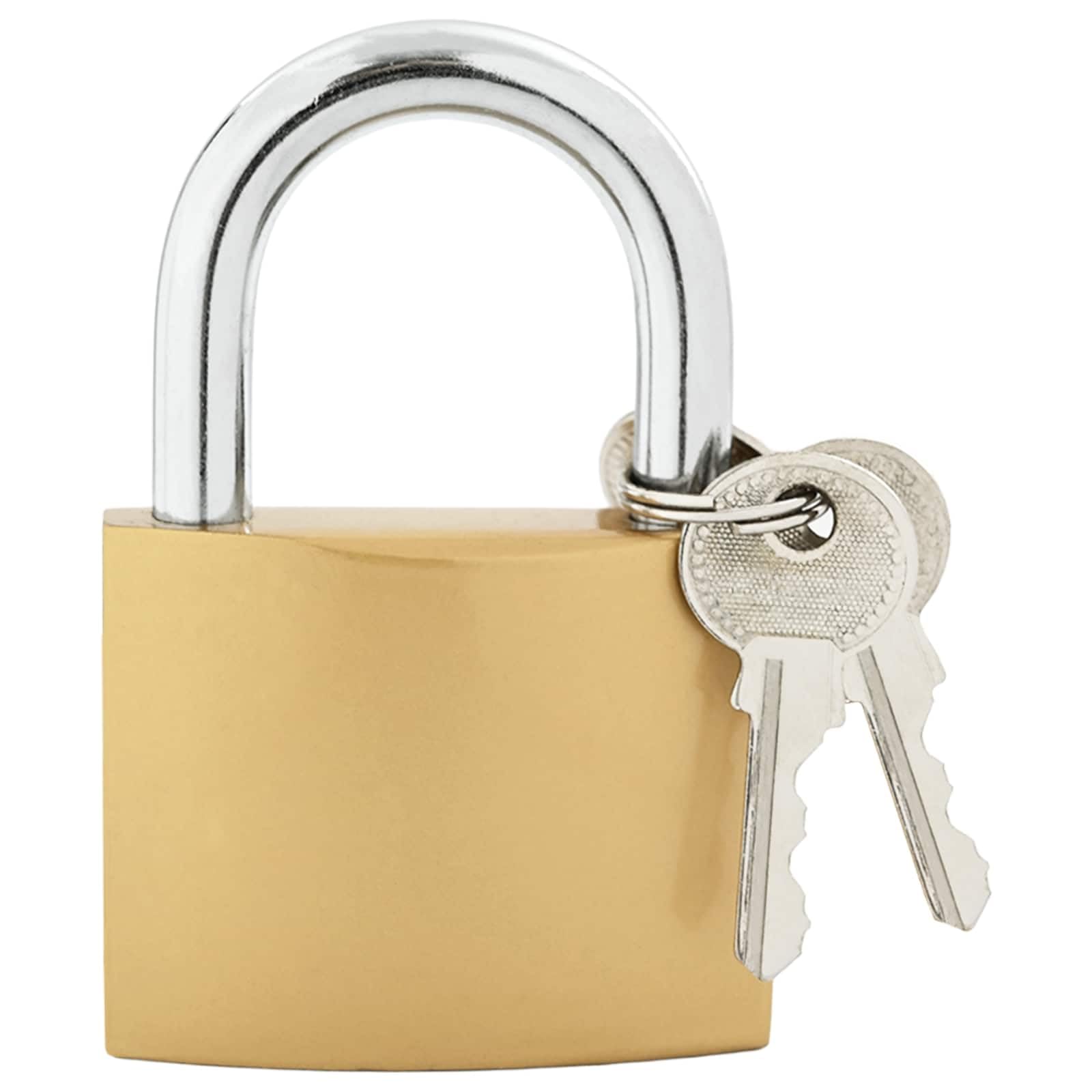 Candado En U Laton 6 x 2 x 9,1 cm Hierro | Resistente a la intemperie, Antioxido, Para casilleros y almacenamiento, Incluye llaves