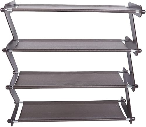 Miniatura 6 de Zapatero de 4 niveles, para zapatos estrecho de pie, 6 8 pares, fiambrera estrecha, estante de zapatos estrecho, estante de zapatos de acero