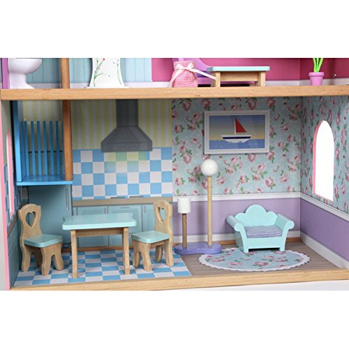 small foot 3109 Puppenhaus Sophia, aus Holz, mit Einrichtungszubehör, Rollenspiel-Erweiterung für die Puppenecke – Bild 7