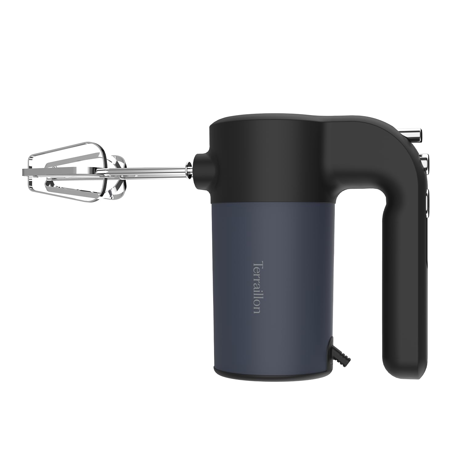 TERRAILLON - NEW MOON- Batteur Electrique, Fouet Inox, Fonction turbo, 5 vitesses, 400W, Bouton Eject, Corps en Inox peint, Bleu