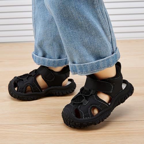 Image of BMCiTYBM Baby Boy Girl Closed Toe Summer Toddler Sandals Lightweight Shoes Infant Non-Slip First Walking Sneakers 6 9 12 18 24 Months 2-3 Years