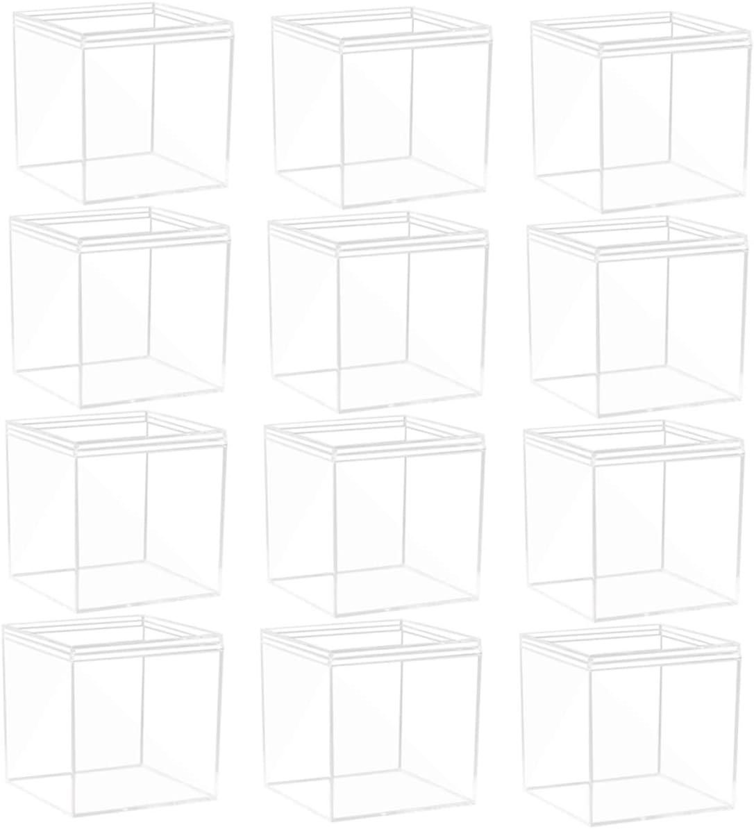 12pcs Display Box Storage Box Containers with Lids Square