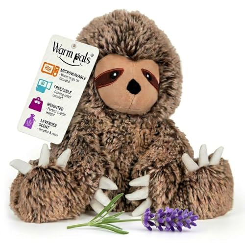 Image of Warm Pals - Slowpoke Sloth - Cozy Microwavable Lavender Scented Plush Toys - Weighted Stuffed Animal - Heatable Coolable Bedtime Comfort Plushie