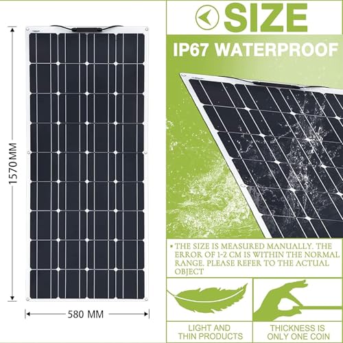 Panel solar flexible de 200W de alta eficiencia monocristalina 36V 7