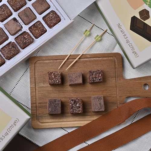 Image of Biteyz Cacao Turkish Delight, Vegan Candy Gift Box - Assorted Gourmet Treats with Chocolate Flavor, Cacao Powder and Coconut Flakes, 36 Pieces of Luxury Handmade Snacks