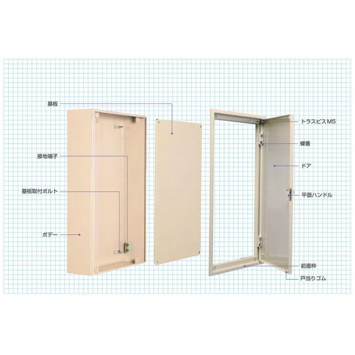 Amazon | 河村電器 盤用キャビネット 鉄板製 屋内用 BX 6040-16K