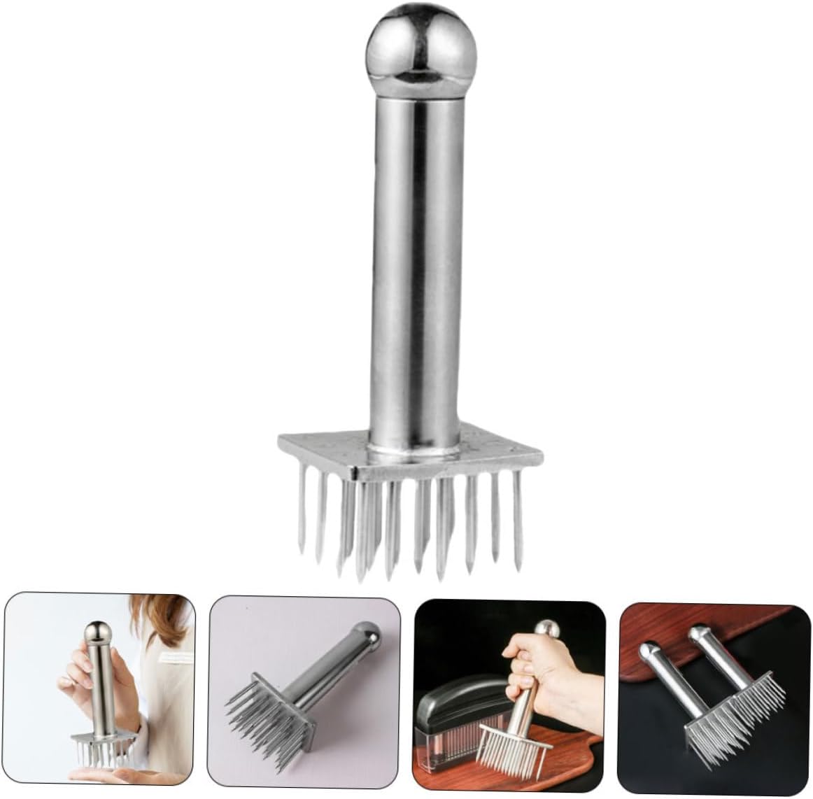 Stainless Steel Meat Tenderizer Hammer with Sharp Needles Non-slip Handle for Beef Pork Chicken Softening Kitchen Tool Metal Mallet