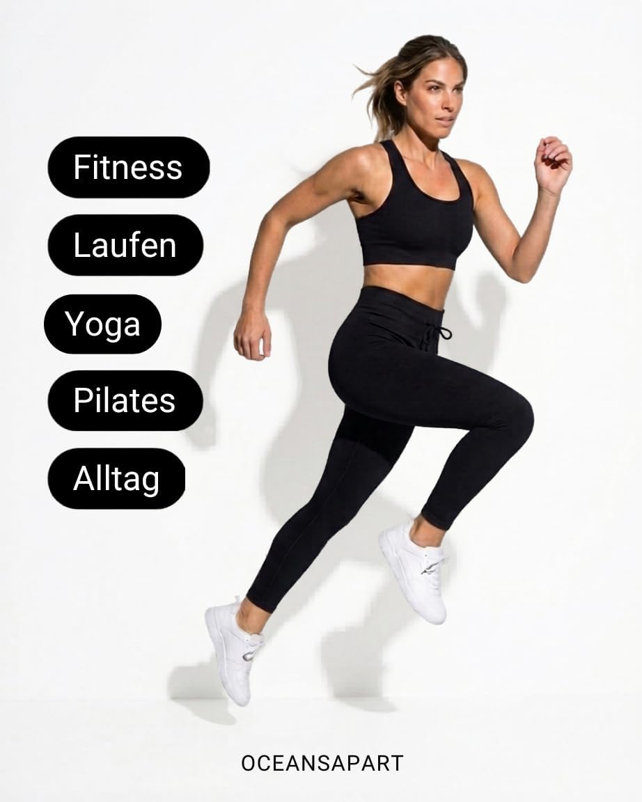 OCEANSAPART Leggings sportivi da donna Gianna Pant Fit a vita alta, opachi, a vita alta, traspiranti, comfort e flessibilità